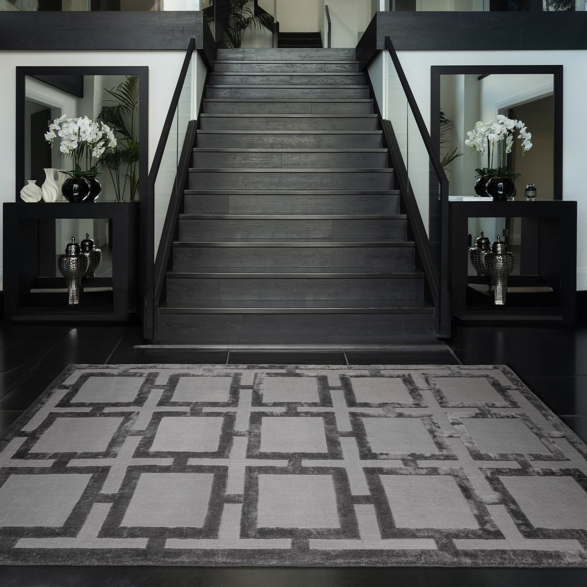 Katherine Carnaby Eaton Steel rug in a living room