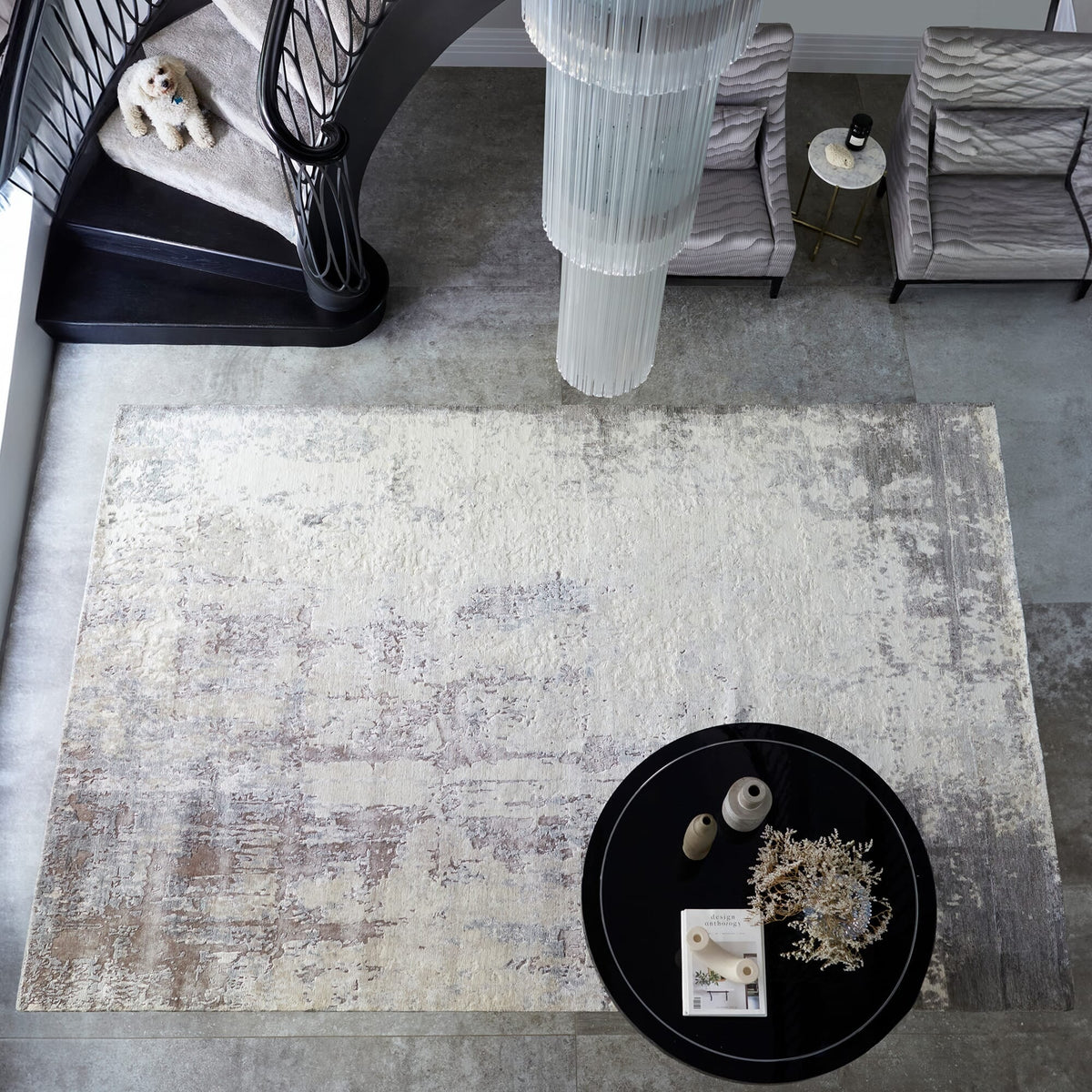 Katherine Carnaby Langham LA01 rug in a living room