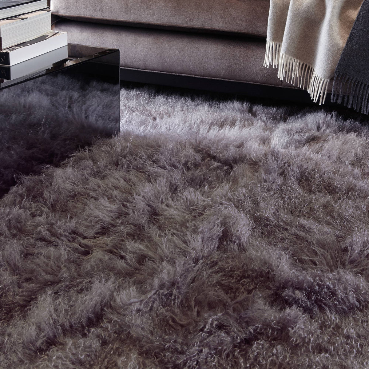 Katherine Carnaby Mantra Grey rug in a living room