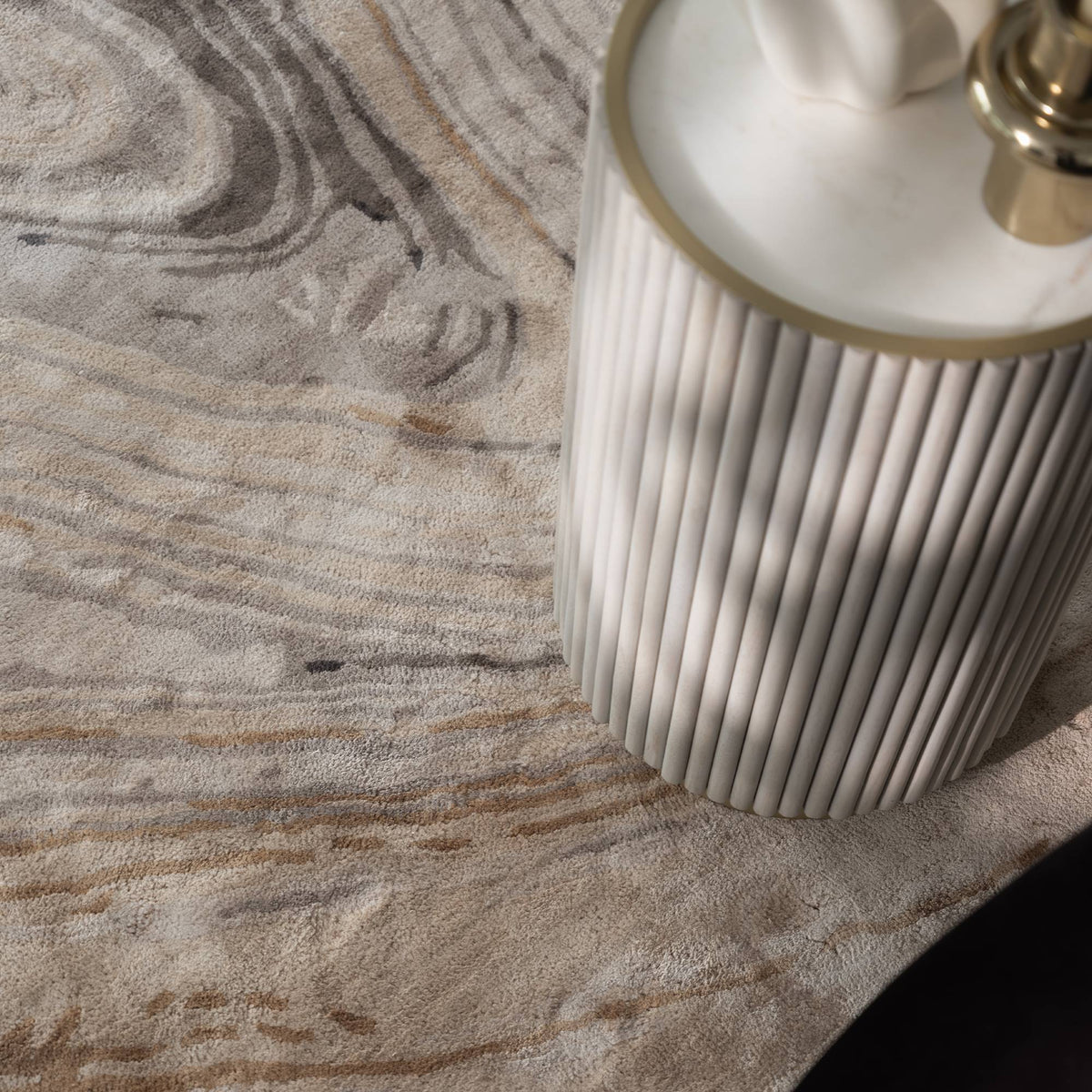Katherine Carnaby Tuscany Champagne Marble rug close-up of the pile