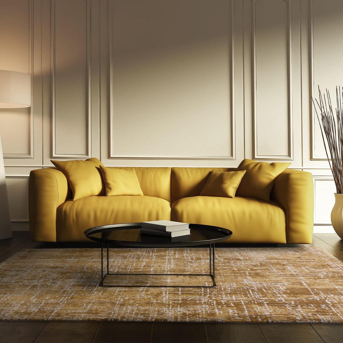 Kuza Abstract Gold rug