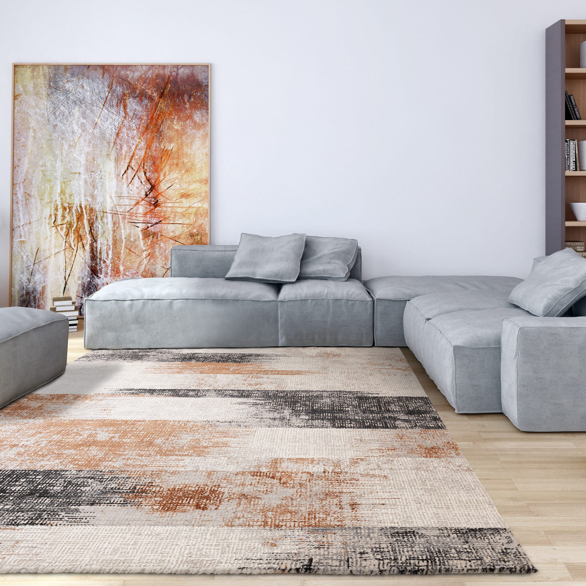 Kuza Lines Terracotta rug