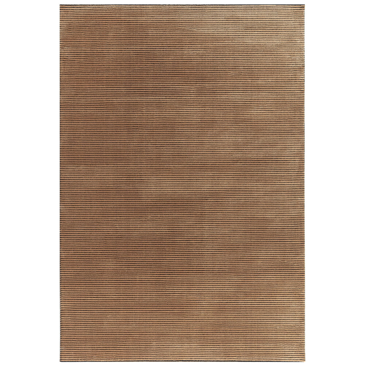 Kuza Plain Stripe Terracotta rug