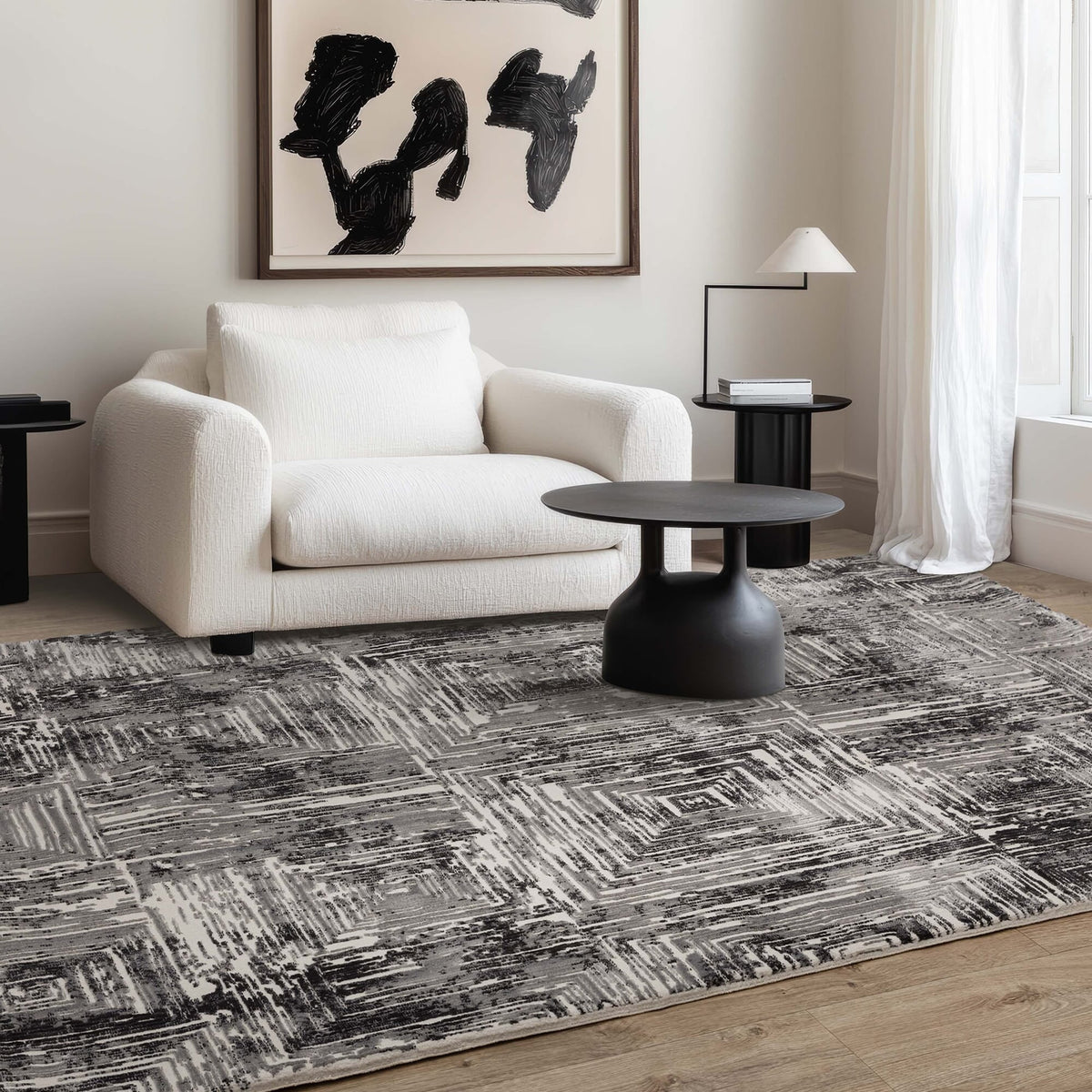 Kuza Portrait Grey rug