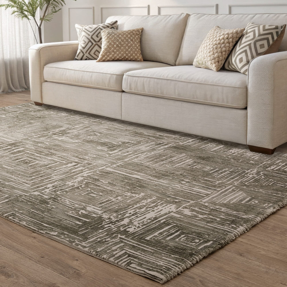 Kuza Portrait Khaki rug