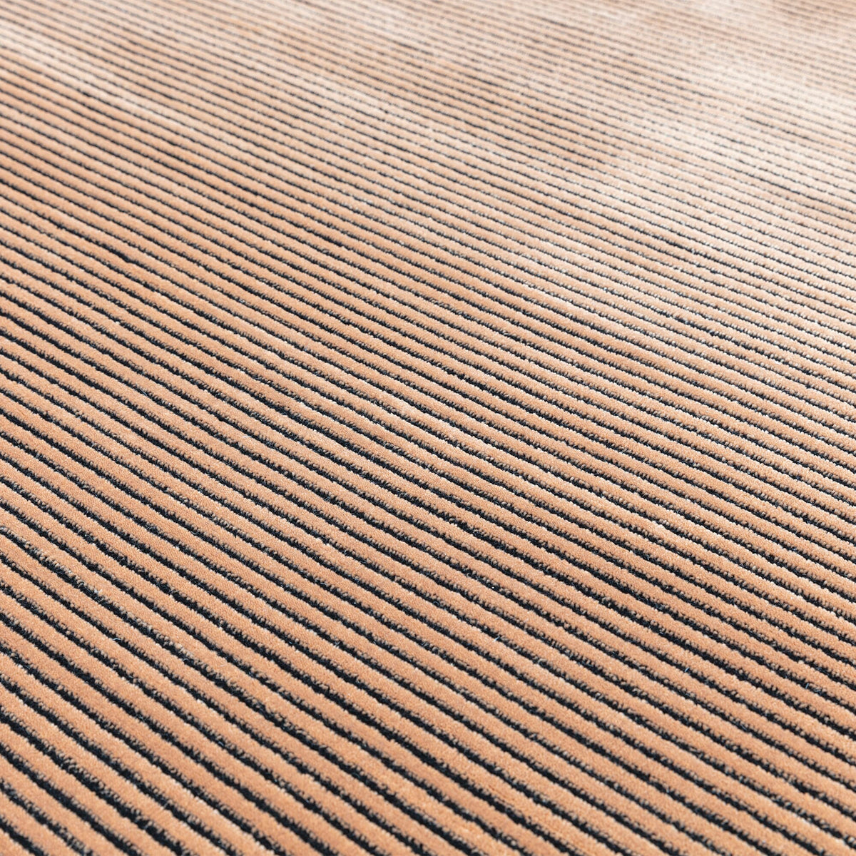 Kuza Plain Stripe Terracotta rug