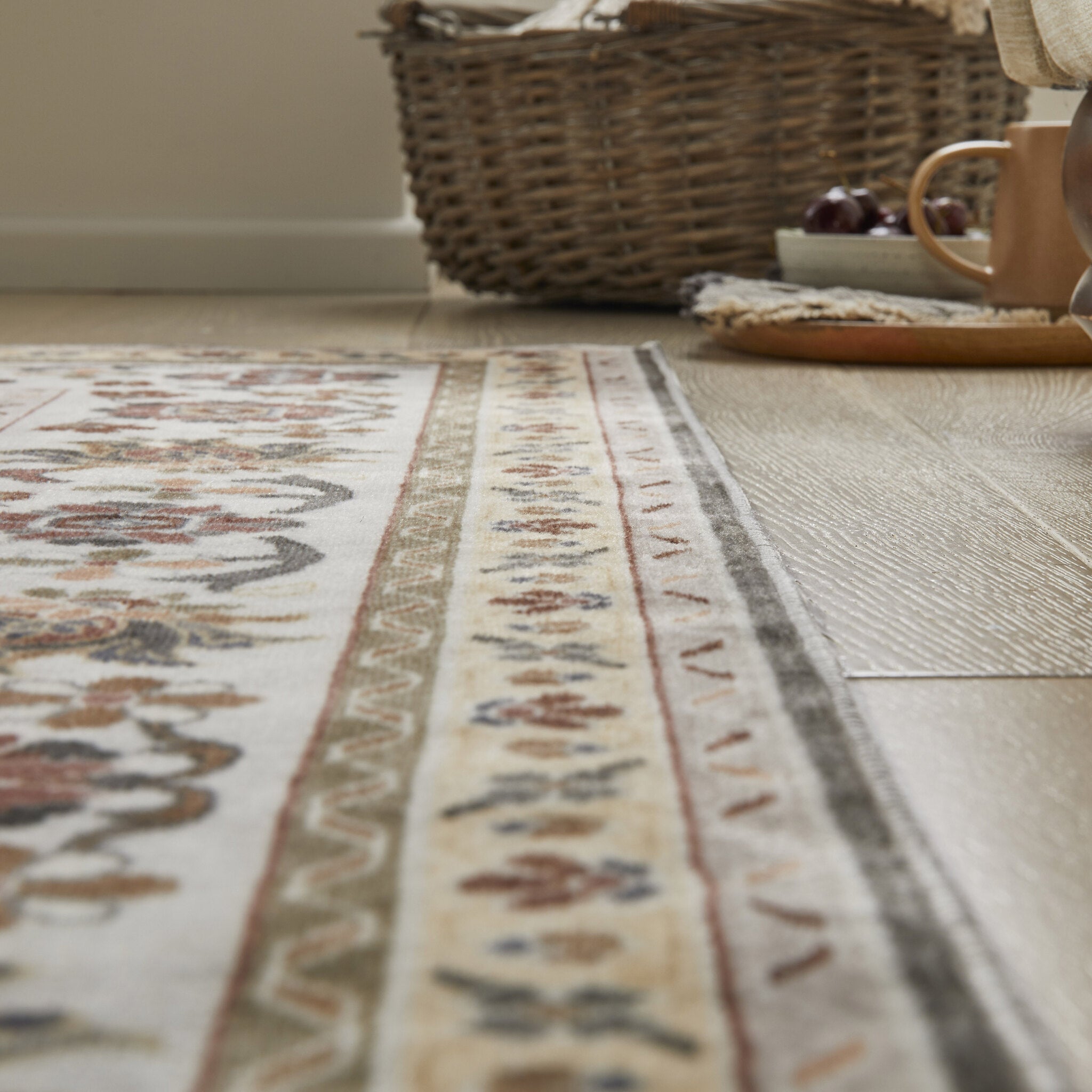 Liberty Lib 207 Mocha washable runner rug along a hallway floor
