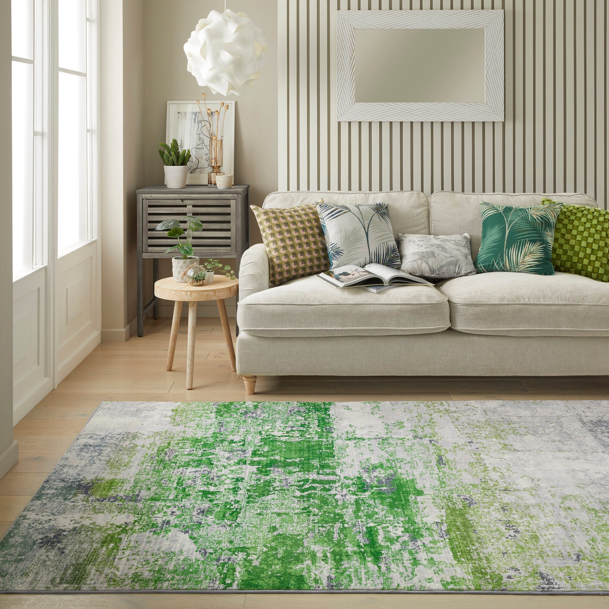 Lux Washable LUX 08 Ivory Green rug