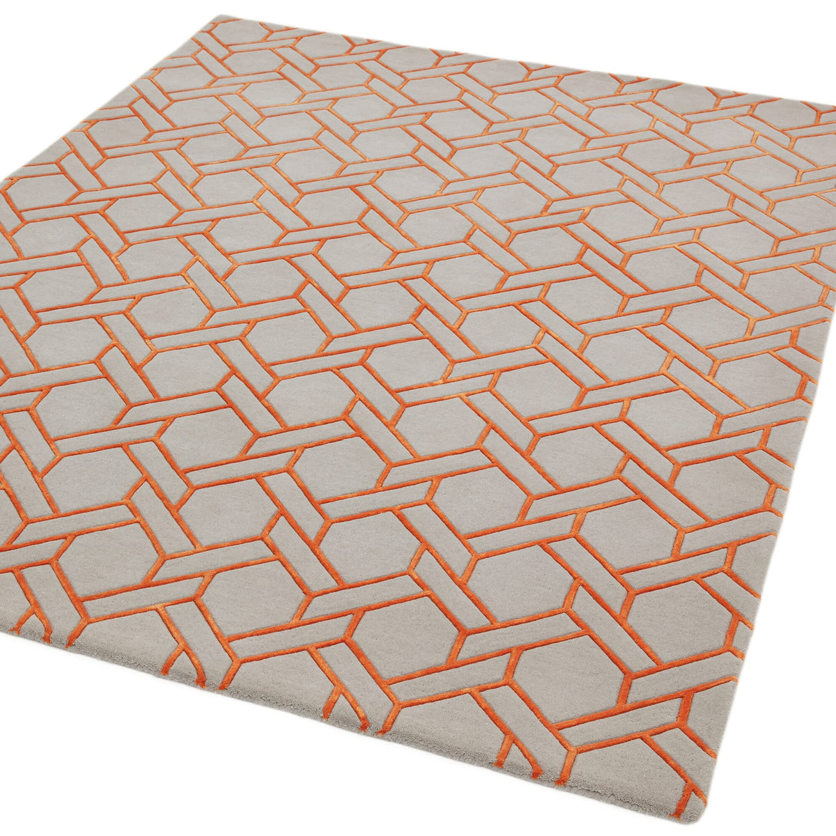 Nexus Fine Lines Silver Orange rug