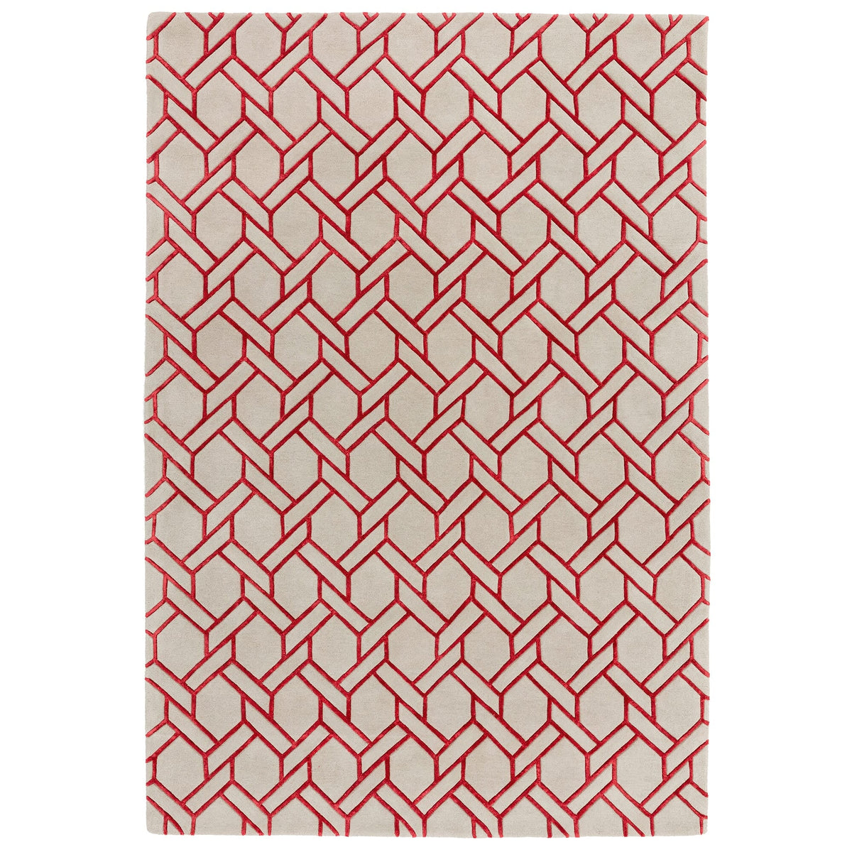 Nexus Fine Lines Silver Red rug