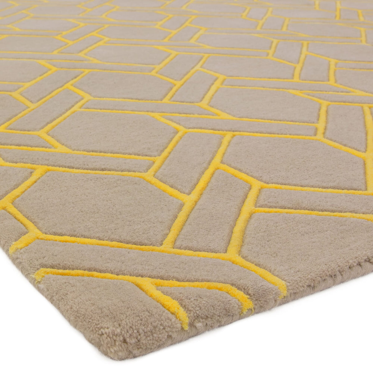 Nexus Fine Lines Silver Yellow rug