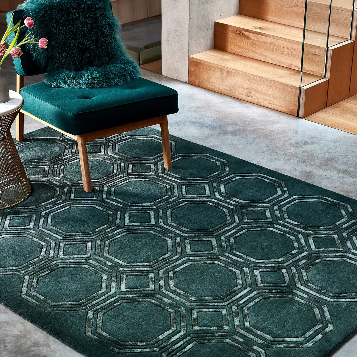 Nexus Octagon Petrol rug