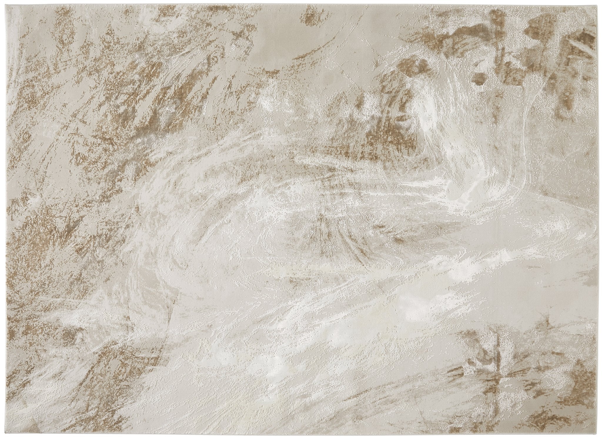 Santa Monica Beige rug full abstract design overhead view