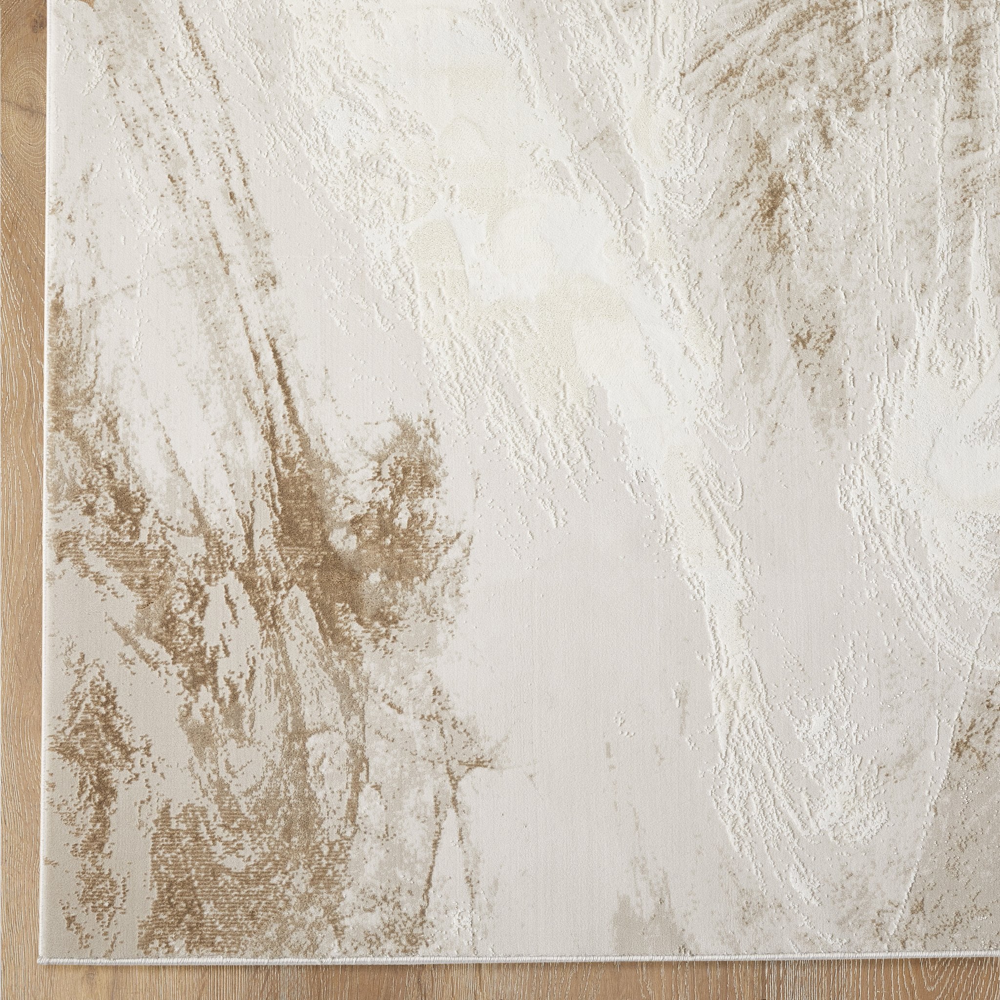 Santa Monica Beige rug high-low velvet texture detail